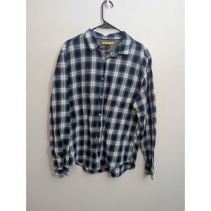 A7 Prince & Fox Shirt‎ Mens XLBlue Black Plaid Cozy Casual Basic Everyday Preppy